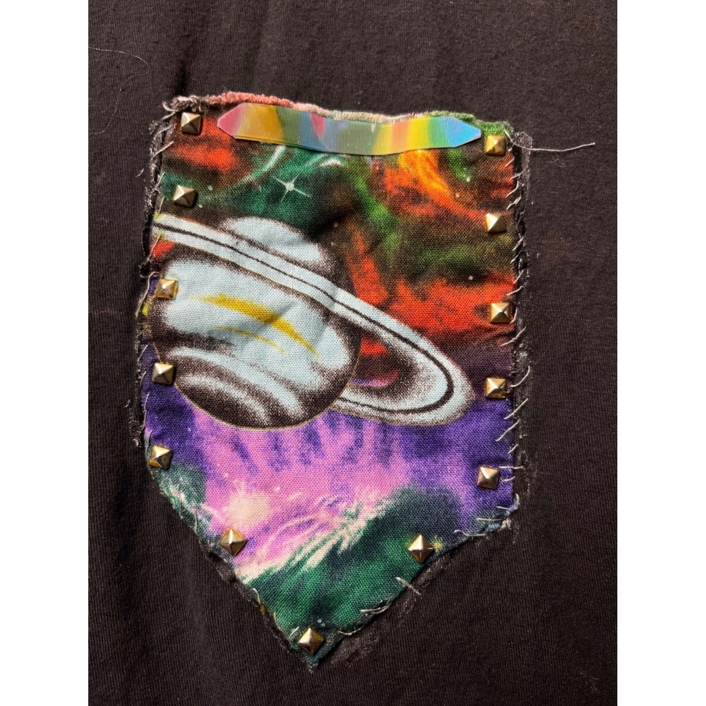 Infinite Expression 1/1 Galaxy Saturn Pocket Studded Bleach Tee 21x28